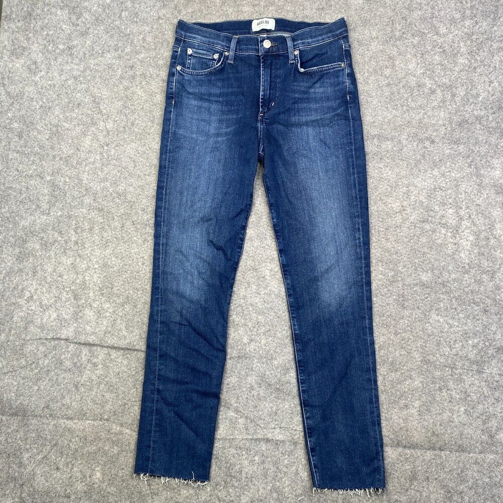 AGOLDE Sophie High Rise Raw Hem Crop Skinny Denim Jean Size 28 Style A018-3005.